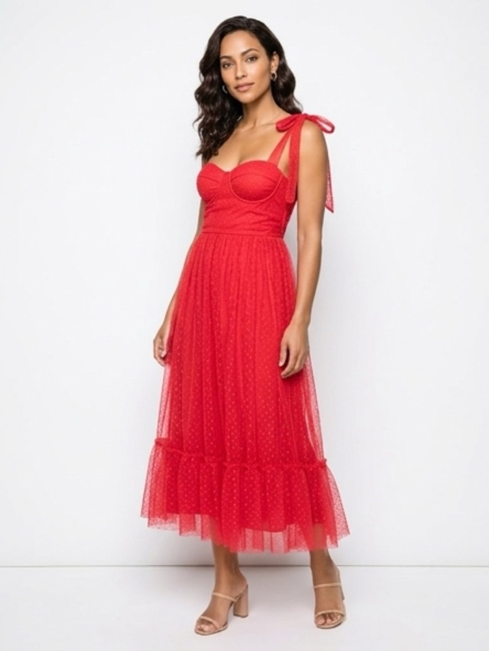 Women's Red Midi Dress
